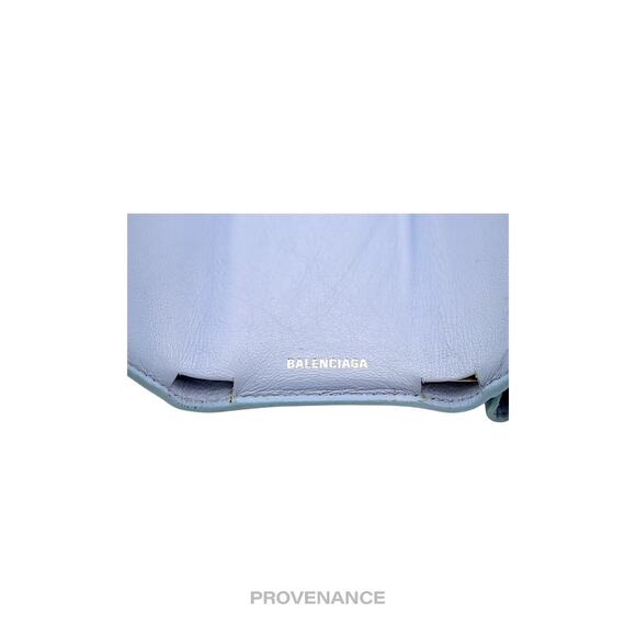 🔴 Balenciaga Papier Mini Card Wallet - Clouds Blue Leather - Picture 9 of 12